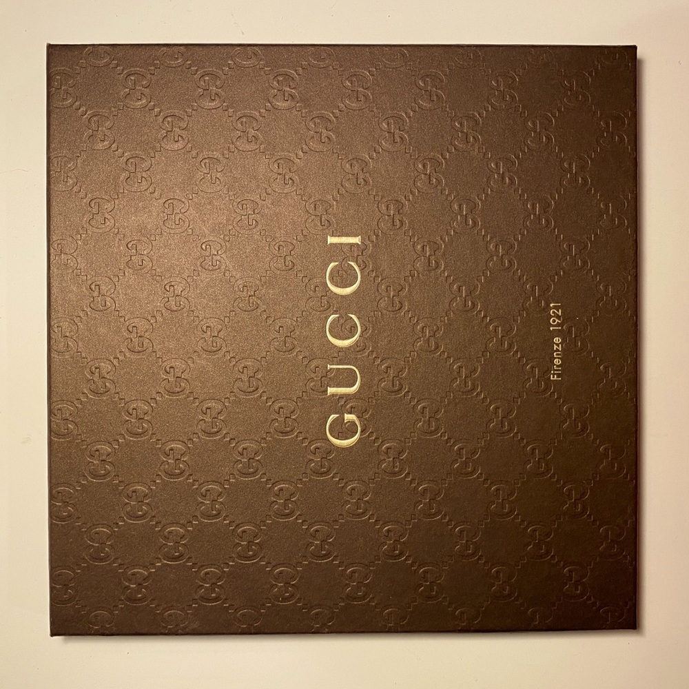 Gucci Box for Square Scarf Empty Brown embossed